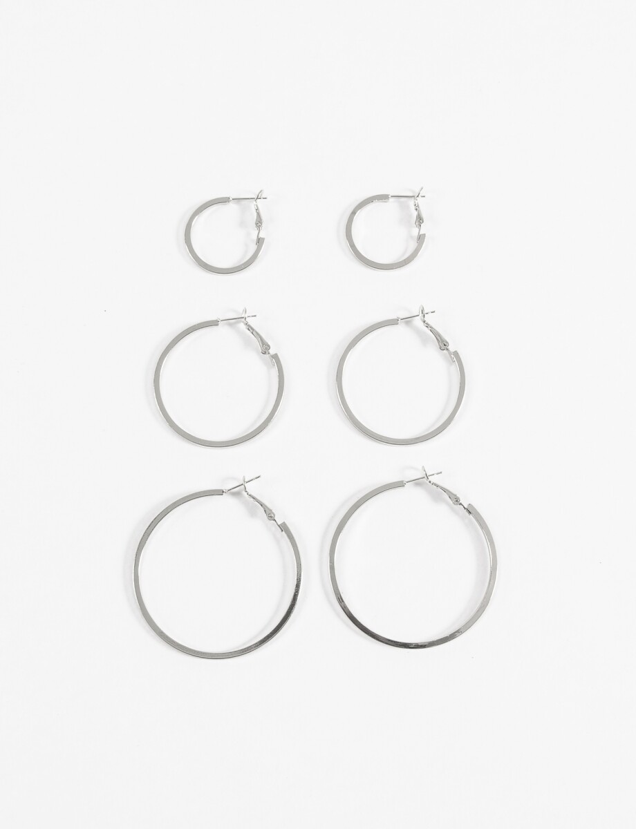 Set de aros gruesos - plateado 
