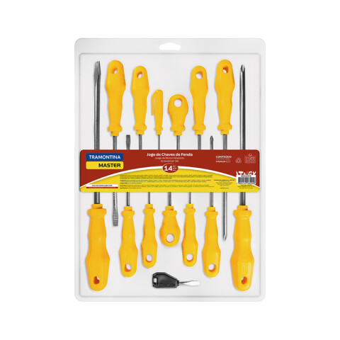 Juego destornilladores amarillos 14 piezas -TRAMONTINA TN0351