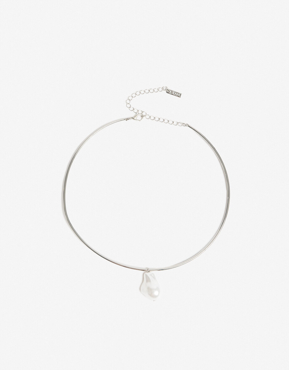 Collar Corto Rígido Dije Perla 