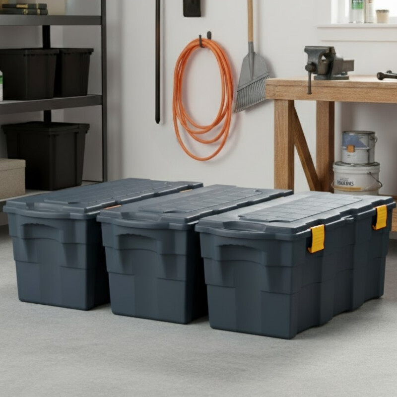 Set x3 Baúl 100 lts AZUL OSCURO