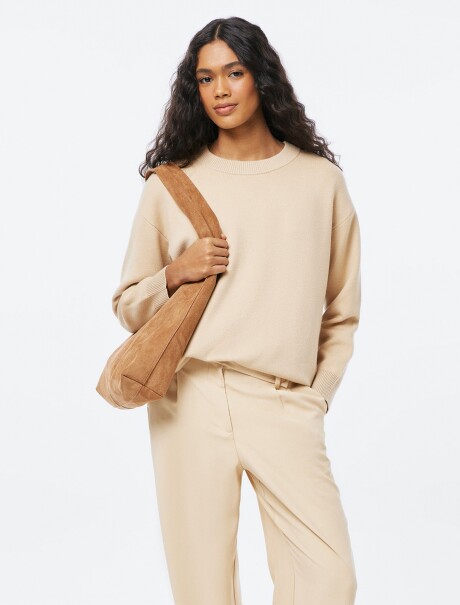 BUZO DE PUNTO - MARRÓN BEIGE