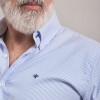 CAMISA OXFORD BLANCO RAYA CELESTE