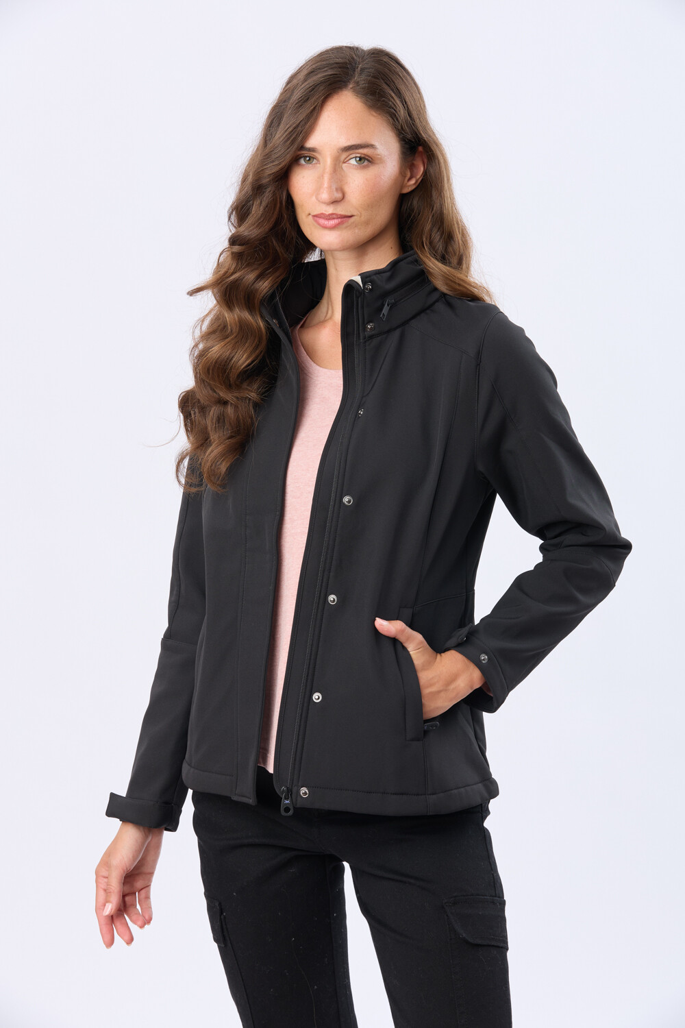 CAMPERA DE NEOPRENO CON CAPUCHA Negro