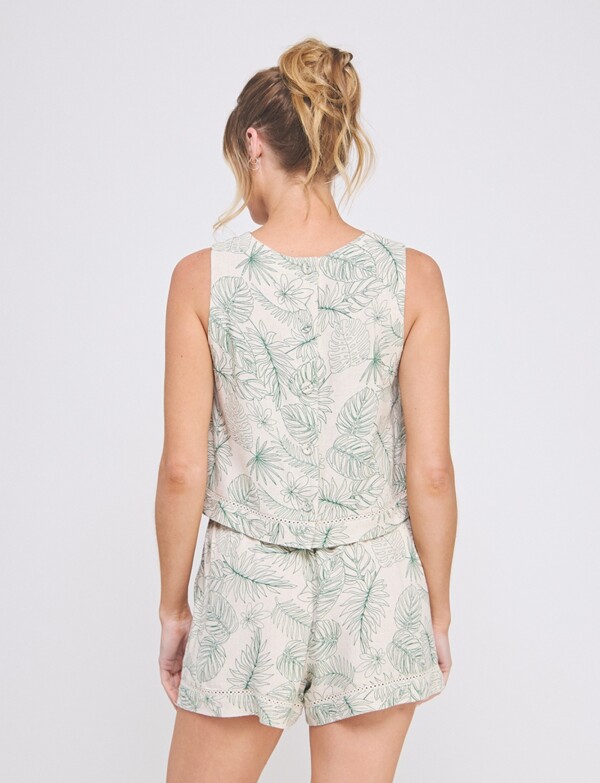 Top Lino MULTI/VERDE
