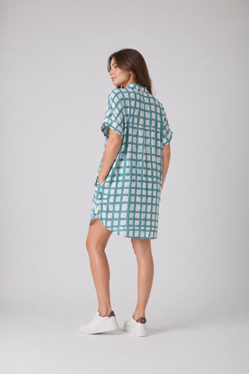 Vestido Camisero Pupa Estampa Verde