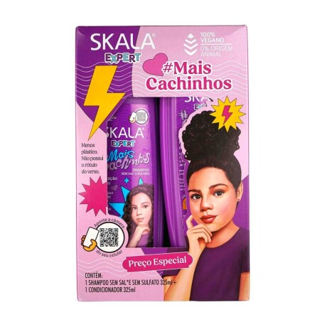Kit Skala Shampoo 325ml + Acondicionador 325ml Mais Cachiños Kids Kit Skala Shampoo 325ml + Acondicionador 325ml Mais Cachiños Kids