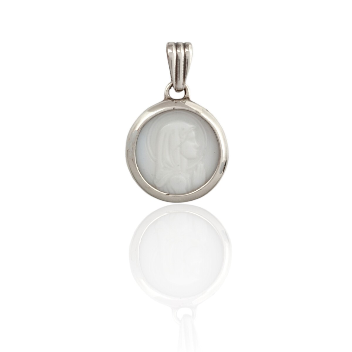 Dije Colgante Virgen Niña-Plata 925-Resina-CP3659 - sinpiedra 