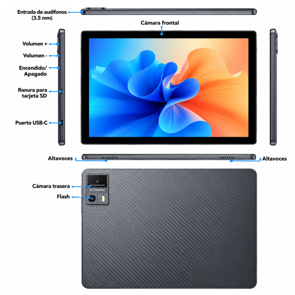 Tablet Cp31w 10.1" Android 20ram 128gb GRIS