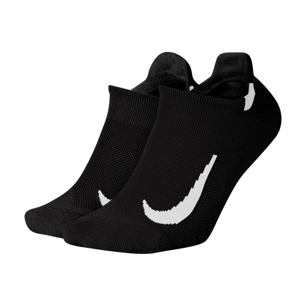 Medias Nike Multiplier Running No-Show 2-Pack Unisex - Negro 