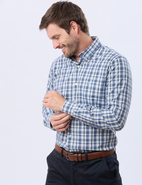 CAMISA A CUADROS Azul