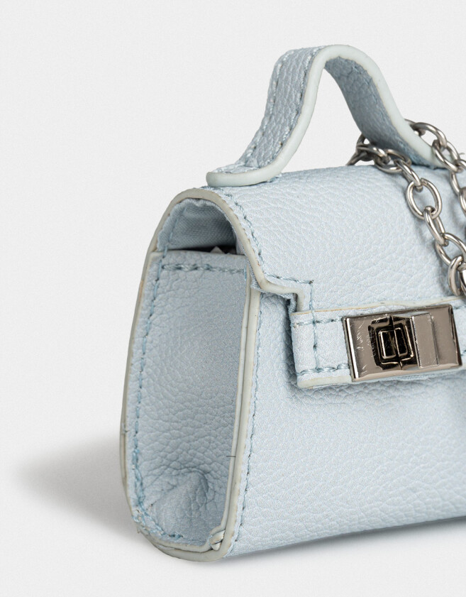 Monederos Monedero Formato Bolso Celeste - Azul Celeste