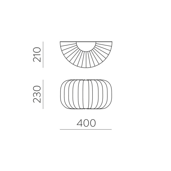 Lámpara de pared ondulada beige E27 MIRTA BA0142