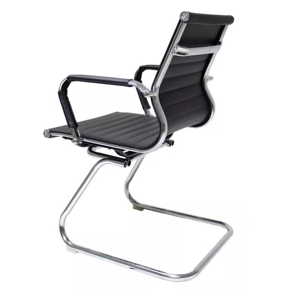 Silla De Escritorio Ergonómica Con Tapizado De Cuero Sintético SILLA ATENCION CROMADA SIMIL CUERO