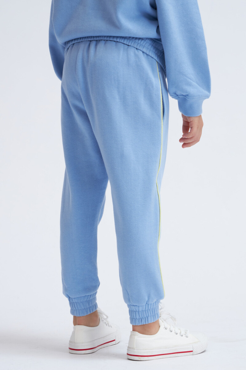 Pantalón deportivo con felpa Club- Celeste