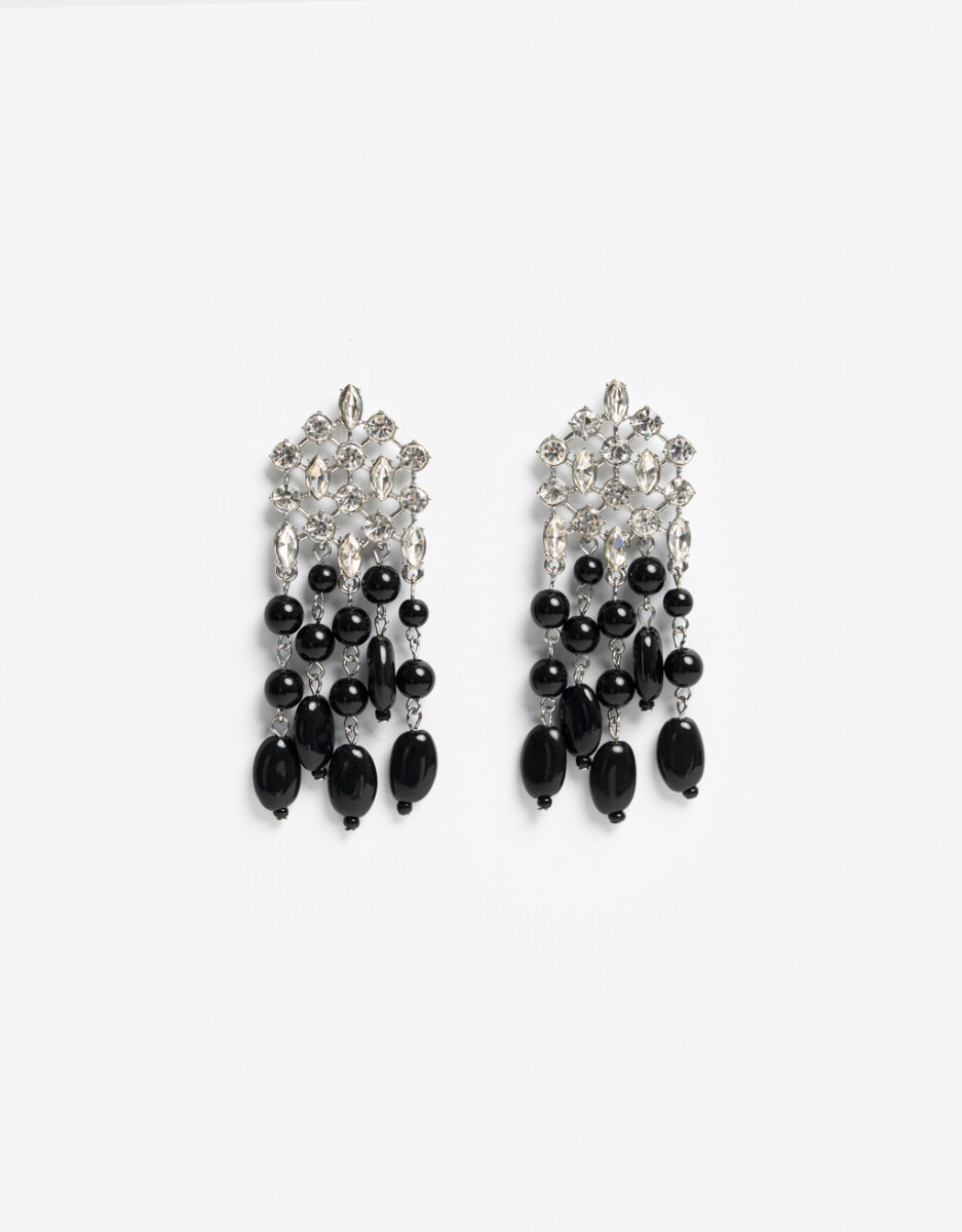 Aros Colgantes Largos Black Resin 