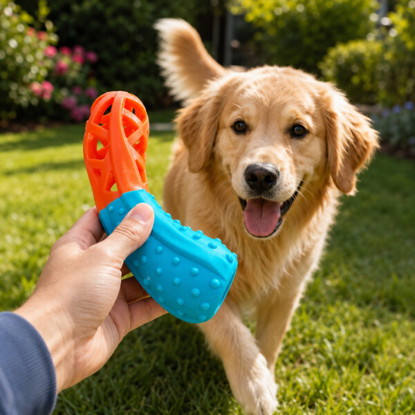 Juguete Morder Perros Gatos Limpieza Dental Golosinas Premio Color Celeste Naranja