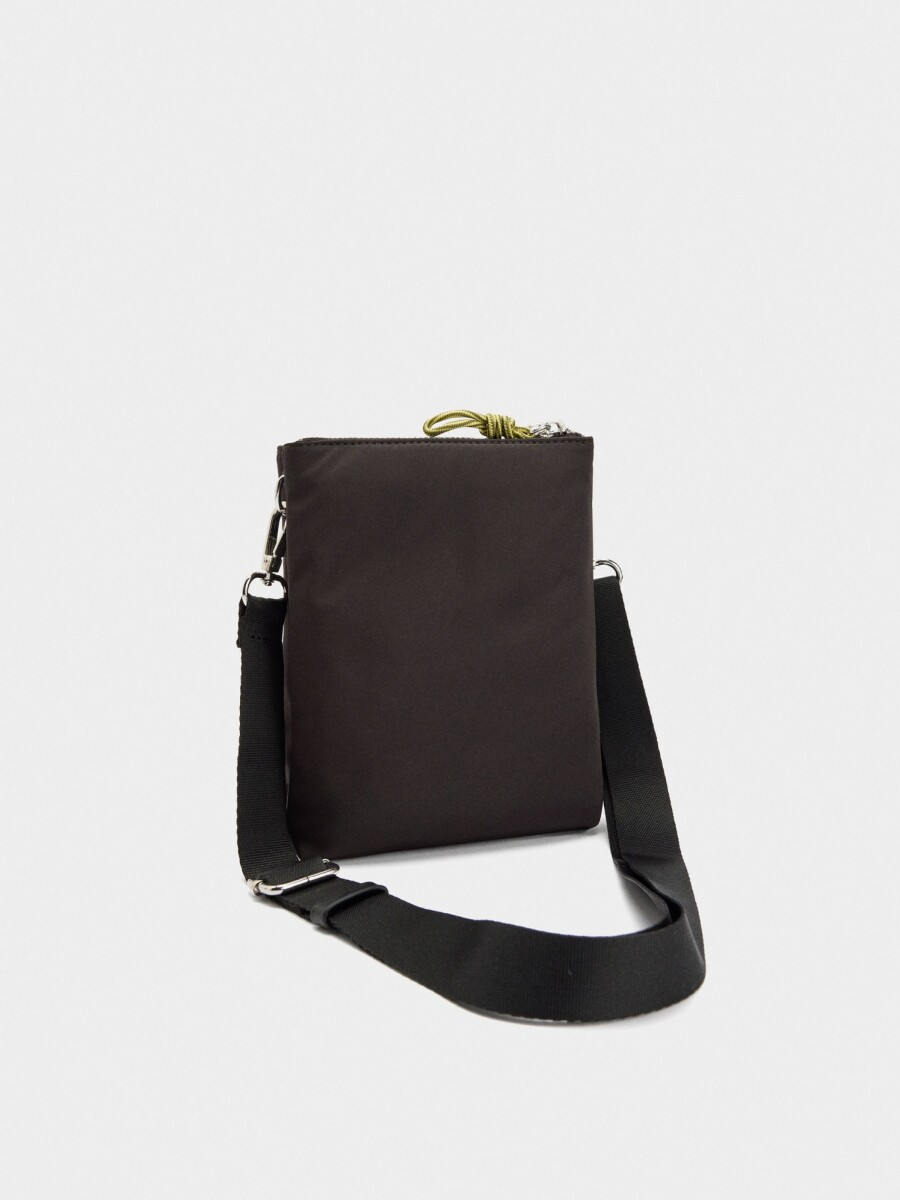 Bolso Bandolera Doble De Nylon marron