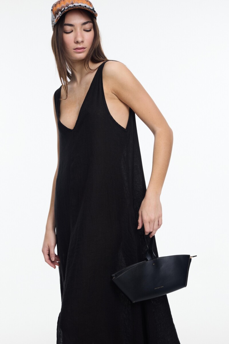 VESTIDO ESCOTE V Negro