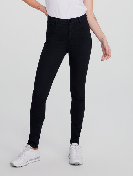 PANTALÓN DE JEAN FEMENINO SUPER SKINNY CINTURA ALTA NEGRO