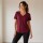 Remera Manga Corta Cuello En V Crepe Flow Fila BORDO