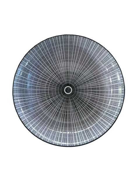 PLATO HONDO 20x5CM LINEAS/CIRCULOS CENTRALES NEGRO PLATO HONDO 20x5CM LINEAS/CIRCULOS CENTRALES NEGRO