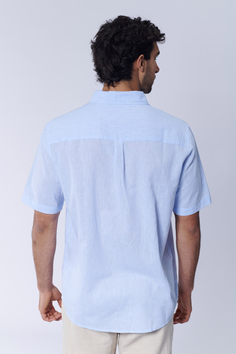 Camisa lino Celeste