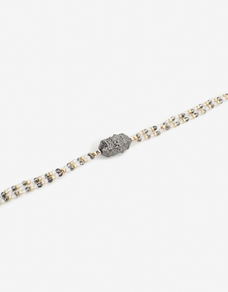 Pulseras Flexibles Folk Pulsera Flexible Boho Beads - Plateado Antique Silver