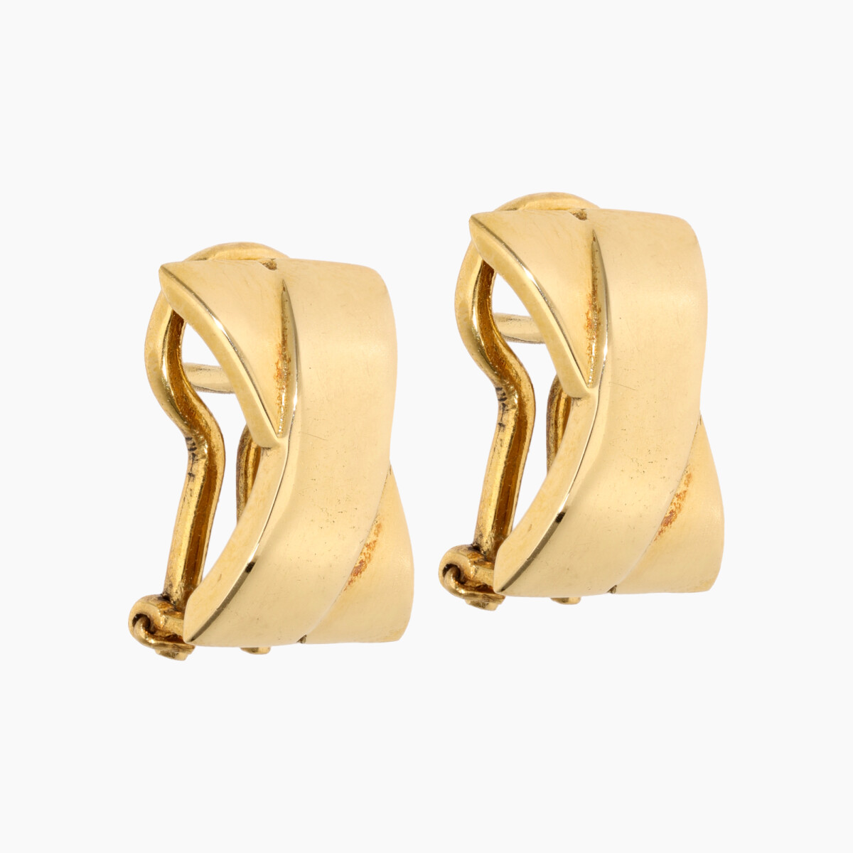 Caravanas En Oro 18k Estilo Clip 