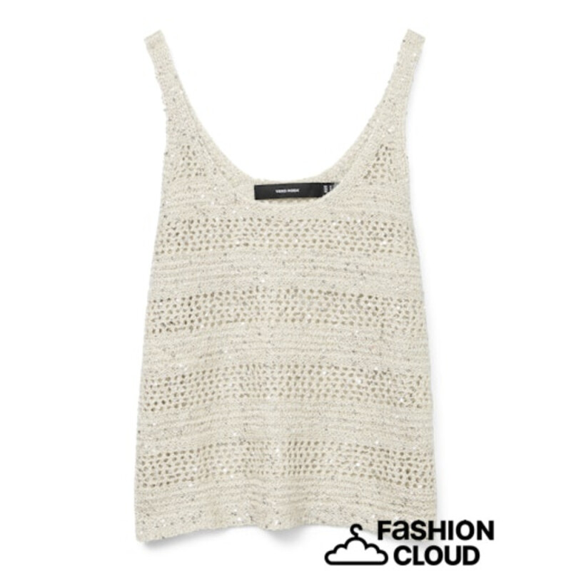 VMLEILANI STRIPE SL U-NECK TOP BIRCH