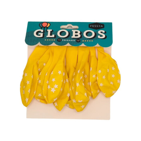 Globo Diseño Estrellas x10 Und Amarillo