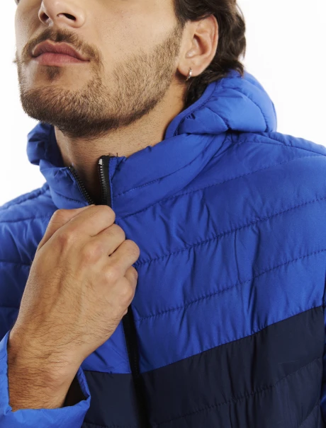Campera combinada azul