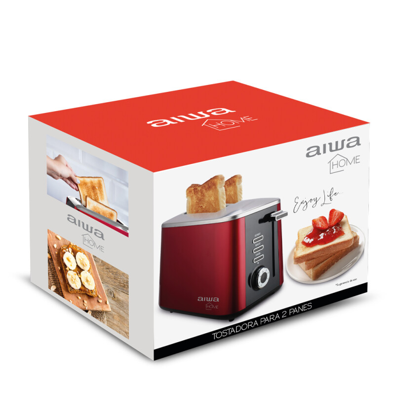 Tostadora para 2 panes AIWA Roja 1600W Bandeja Removible y 7 Niveles | AW-TD1408 Tostadora para 2 panes AIWA Roja 1600W Bandeja Removible y 7 Niveles | AW-TD1408