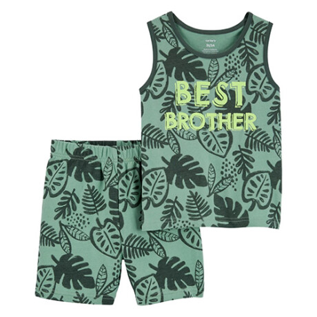 Conjunto Carters Short y Musculosa Best Brother Algodón VERDE