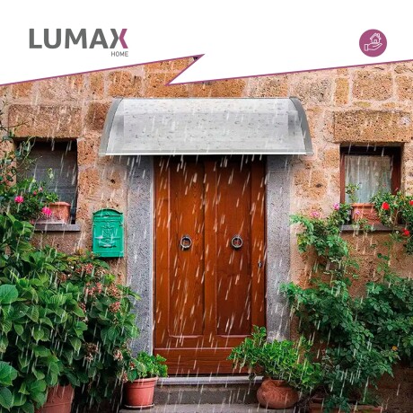 Alero Policarbonato Transparente Y Soporte Negro 1.0 X 0.8 M Blanco