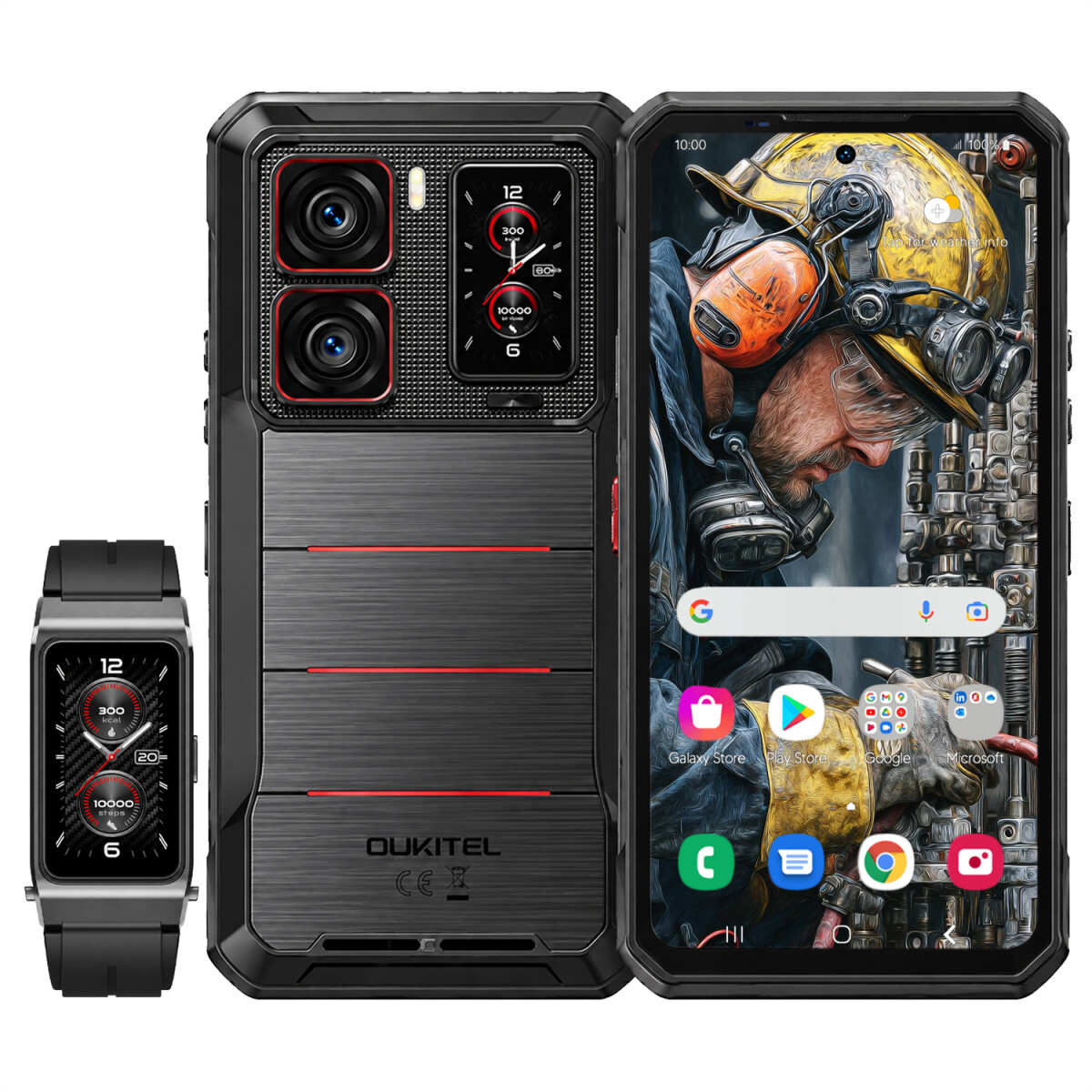 Celular De Trabajo Oukitel Resistente Wp300 5g 36(12+24)gb 512gb 16000mah - CEL OUKITEL WP300 5G 12/512GB NEGRO 