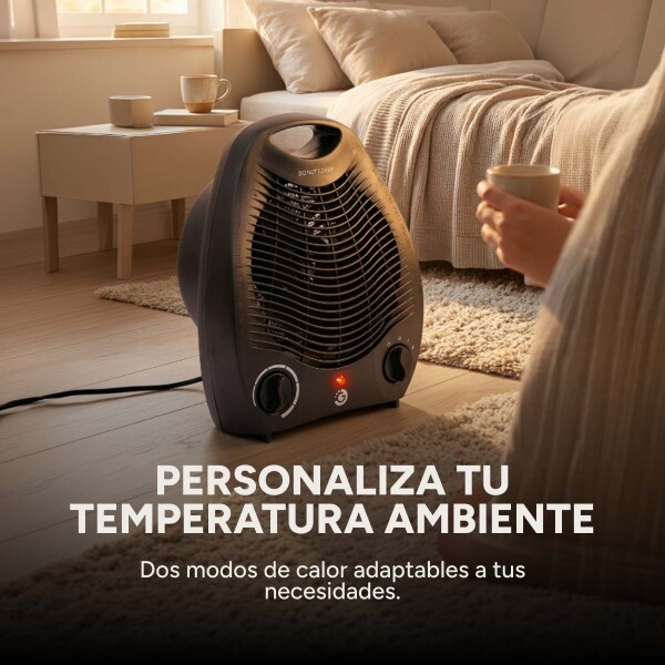 Caloventilador Goldtech 2000W 220V 2 Modos Frío Calor Negro