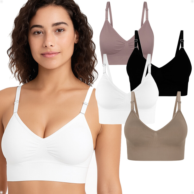 Soutien Top Deportivo Con Tiras Y Broche Color Blanco