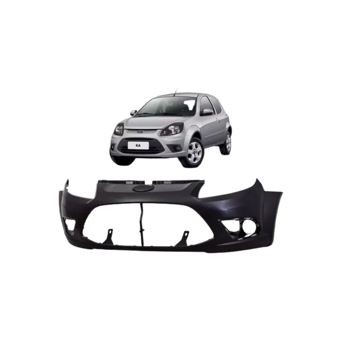 PARAGOLPE DELANTERO NEGRO LISO SIN REJILLA 