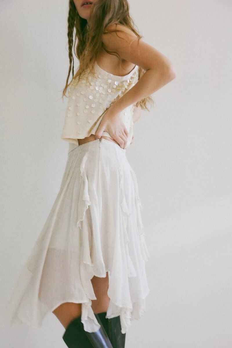 POLLERA SUSANNA MIDI Blanco