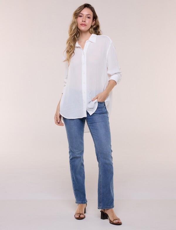 Camisa Holgada Texturada CRUDO