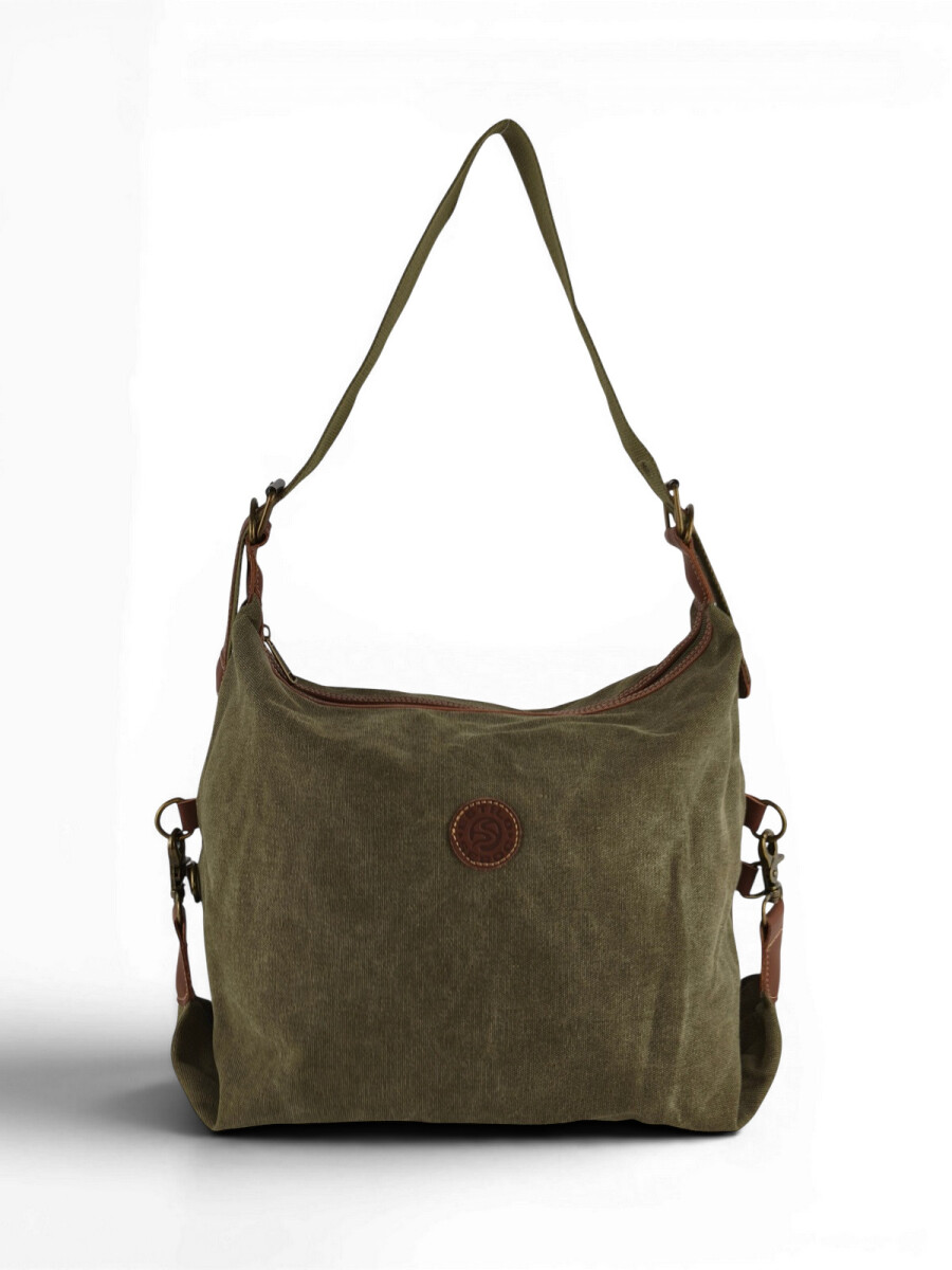 Cartera lona con hebillas - verde 