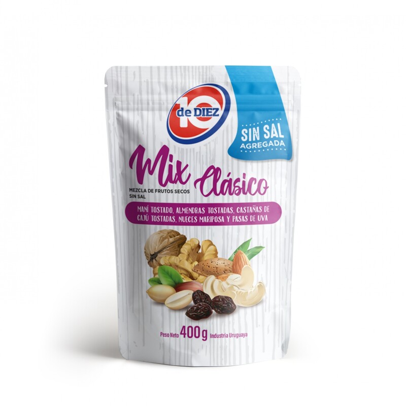 MIX FRUTO SECO SIN SAL DE DIEZ 400G Mix Fruto Seco Sin Sal De Diez 400g