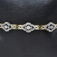 Pulsera Antigua En Oro 18K, Brillantes, Diamantes Y Esmeraldas Pulsera Antigua En Oro 18K, Brillantes, Diamantes Y Esmeraldas