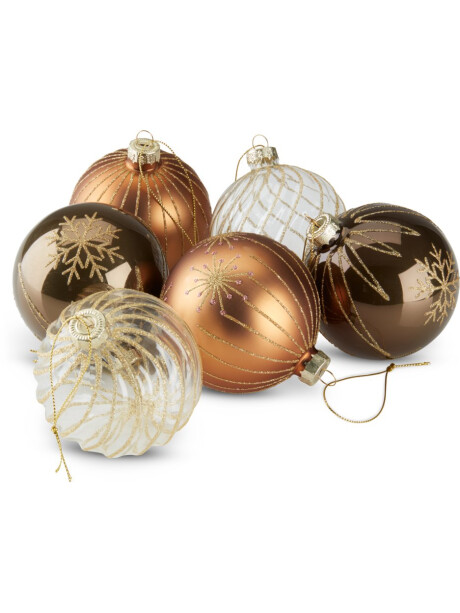 Bola navideña GALDER 6 u/pack Ø 8 cm de vidrio Bola navideña GALDER 6 u/pack Ø 8 cm de vidrio