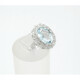 Anillo Oro 18K Blanco Con Aguamarina Central Y Brillantes Anillo Oro 18K Blanco Con Aguamarina Central Y Brillantes