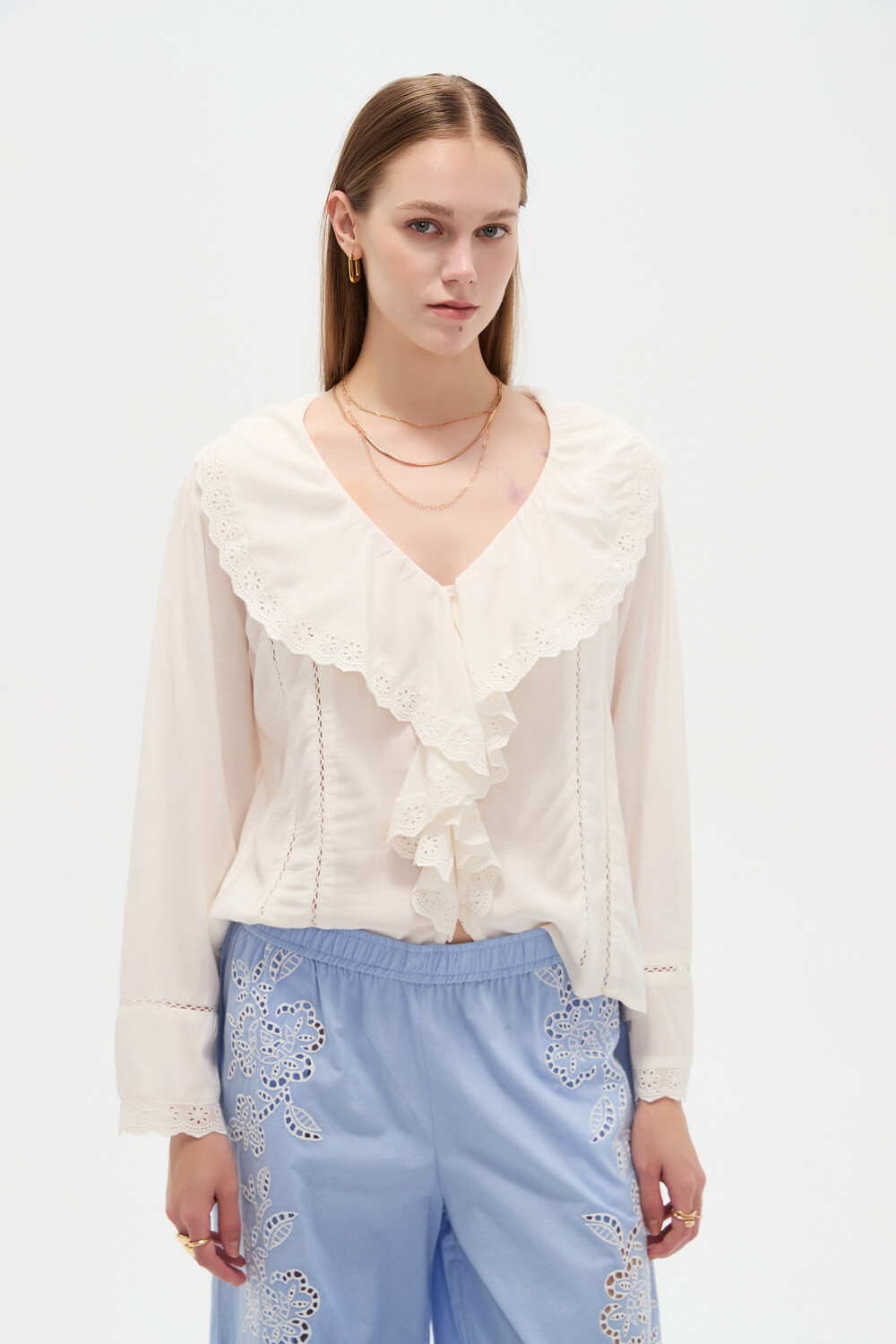 Camisa Florea Marfil / Off White