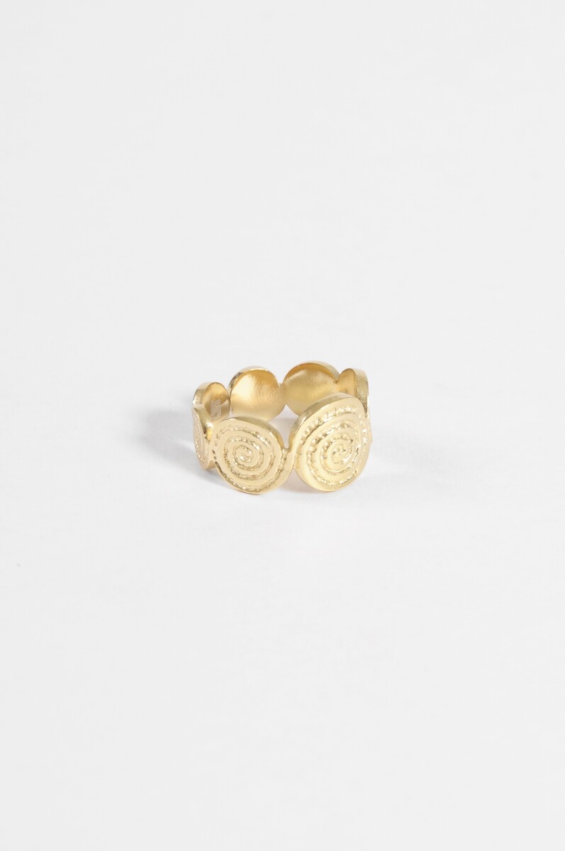 Anillo acero espiral - dorado 