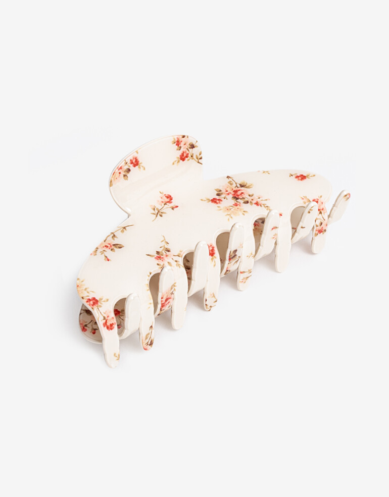 Broche Flores Broche Grande Estampado De Acrilico. - Estampado Flores