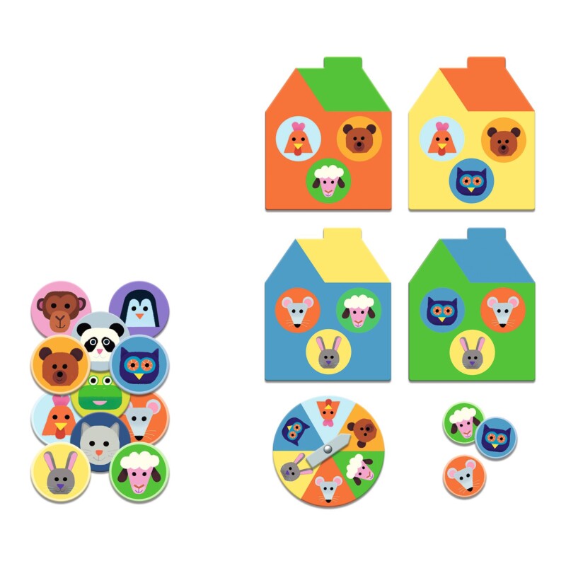 Juego de mesa 5 en 1 En la Granja Djeco Juego de mesa 5 en 1 En la Granja Djeco