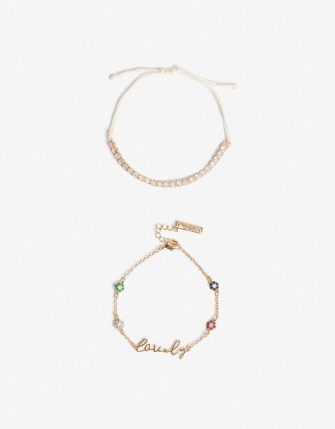 Pulseras Flexibles Sets Color Set De Pulseras Flexibles Lovely - Dorado
